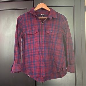 Madewell Shrunken Flannel Zip Shirt